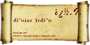 Énisz Irén névjegykártya